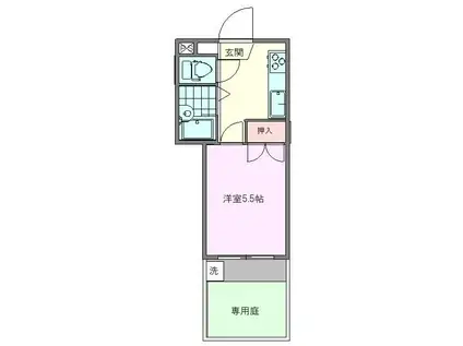 ハートプラザI(1K/1階)の間取り写真