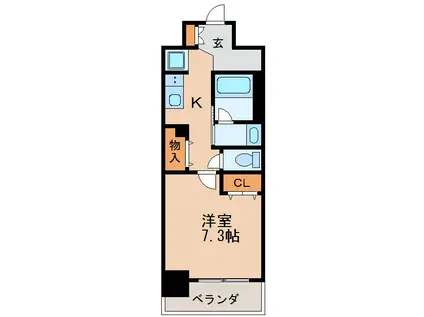 TENAS丸の内(1K/7階)の間取り写真