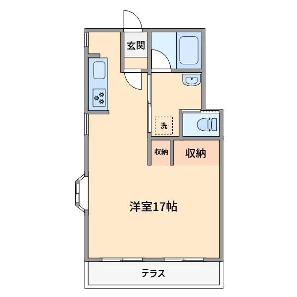 ミドリマンション(ワンルーム/1階)の間取り写真