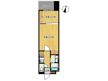 グランパーク県庁前(1LDK/7階)の間取り写真