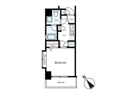 ラフィネス大濠パークサイド(1K/5階)の間取り写真