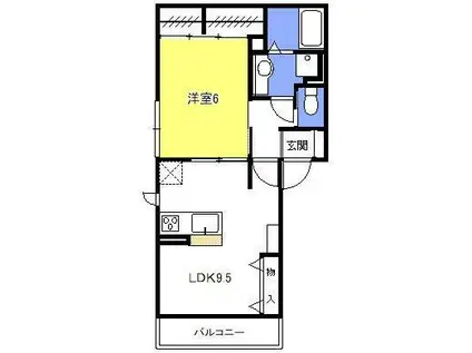 ALFIERI(1LDK/1階)の間取り写真