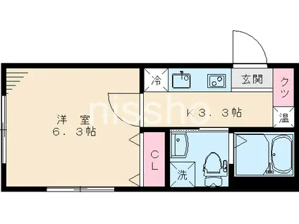 ピット荻窪(1K/3階)の間取り写真