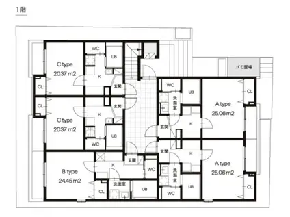 EN. ASAKASAI(1K/2階)の間取り写真