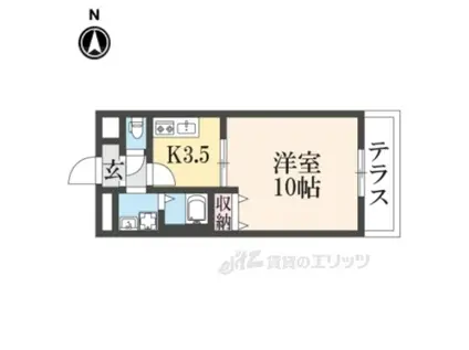 アムール野村Ⅲ(1K/1階)の間取り写真