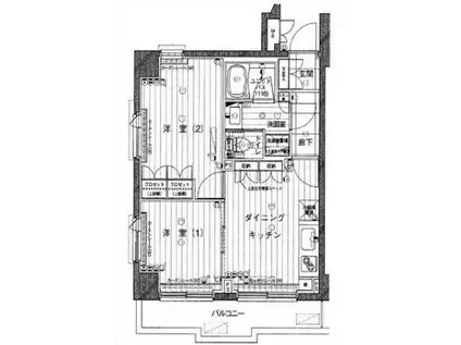 ルーブル南馬込伍番館(2DK/1階)の間取り写真