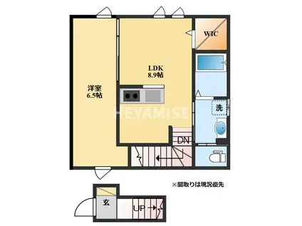 GRAND HAPPINESS(1LDK/2階)の間取り写真