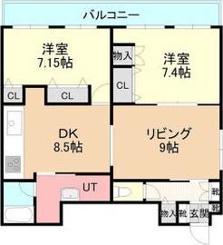 ドルチェ富士(2LDK/2階)の間取り写真