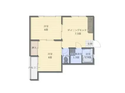 コーポアストリア(2DK/2階)の間取り写真