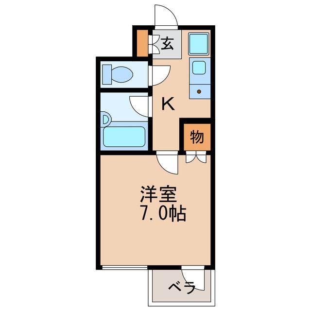 パレ千郷(1K/2階)の間取り写真