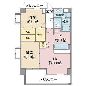 ホワイトホフマン(2LDK/3階)の間取り写真