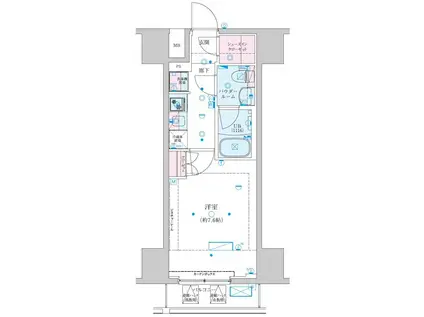 ジェノヴィア川崎7(1K/10階)の間取り写真