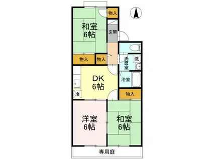 メゾン・ベルラルジュ オンシジューム館(3DK/1階)の間取り写真