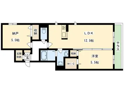 シャーメゾン彩 III号館(1SLDK/1階)の間取り写真