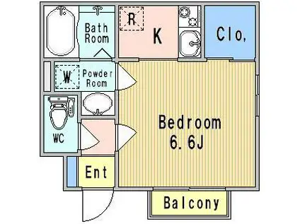 フリーゼ小山(1K/1階)の間取り写真