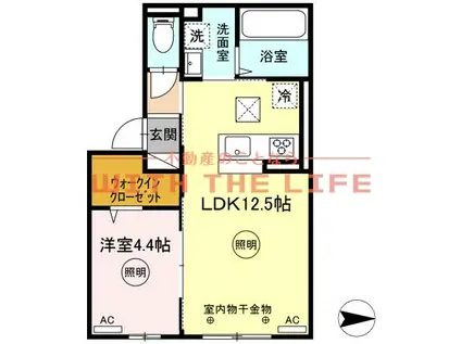 ラ・ルーチェ(1LDK/1階)の間取り写真