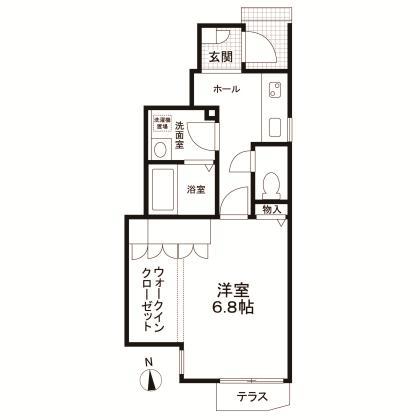A.I HOUSE(1K/1階)の間取り写真