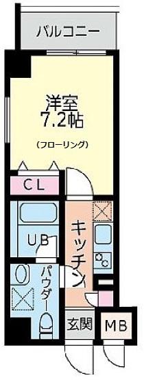 BLDG110(1K/2階)の間取り写真