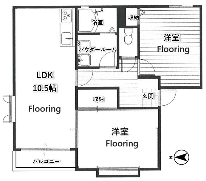 マノワール季史A棟(2LDK/2階)の間取り写真