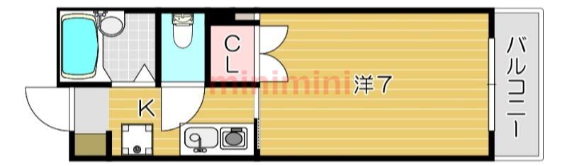 メゾン・ルミエール(1K/3階)の間取り写真