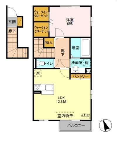 アイウィンド(1LDK/2階)の間取り写真