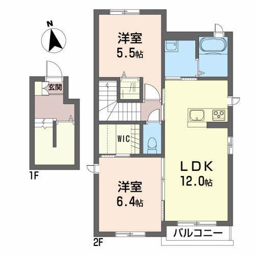 コート・ミューゼ(2LDK/2階)の間取り写真