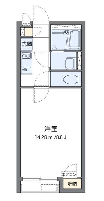 クレイノさんふらわー緑ケ丘(1K/2階)の間取り写真