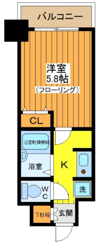 メインステージ三軒茶屋(1K/7階)の間取り写真