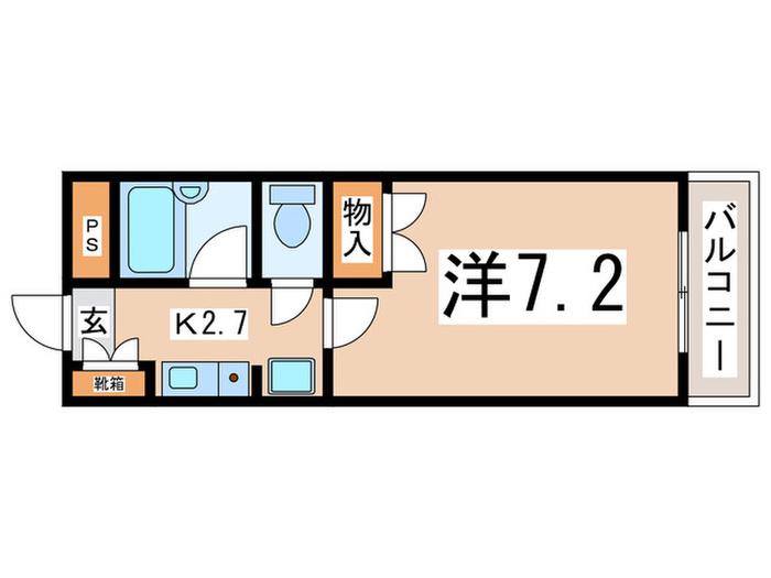 パルコート仲板(1K/3階)の間取り写真