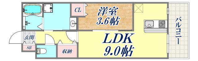 KTIレジデンス垂水五色山(1LDK/1階)の間取り写真