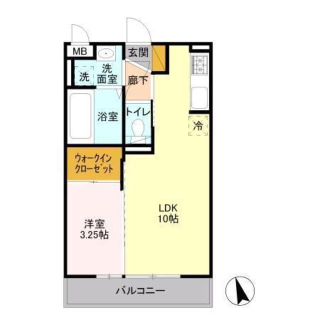 クオリタ・リリ(1LDK/3階)の間取り写真
