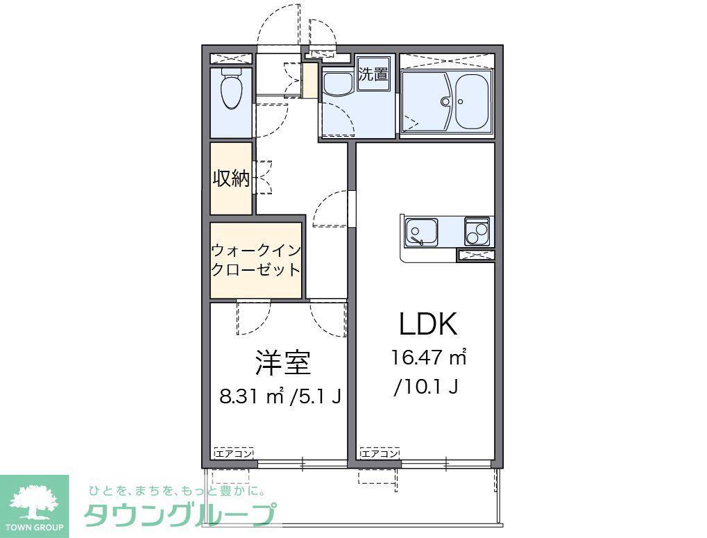レオネクストカーサ ドマーニIII(1LDK/1階)の間取り写真