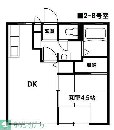 サンライフ山田(1DK/2階)の間取り写真