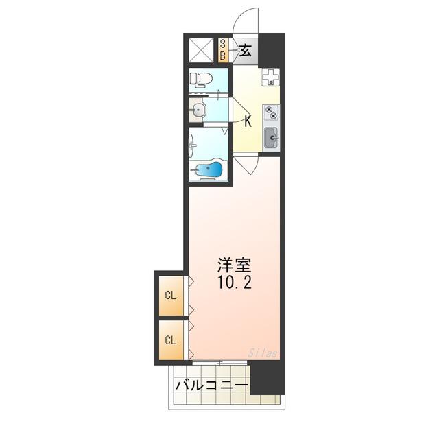 LUXE布施北II(1K/10階)の間取り写真