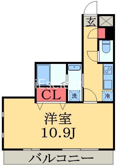 アンブラッセ新検見川(1K/3階)の間取り写真