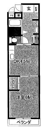 カサグランデモモ(1DK/3階)の間取り写真