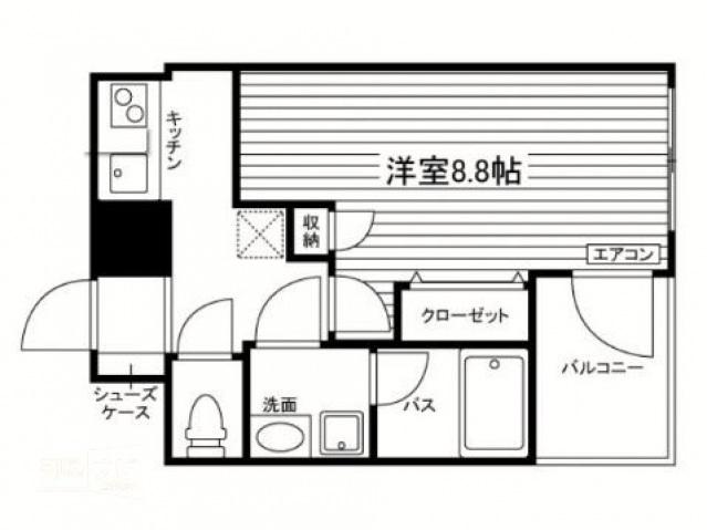 THE MODERN 奉還町(1K/8階)の間取り写真
