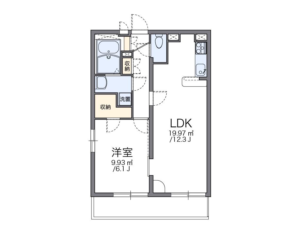 レオパレスアットホーム(1LDK/1階)の間取り写真