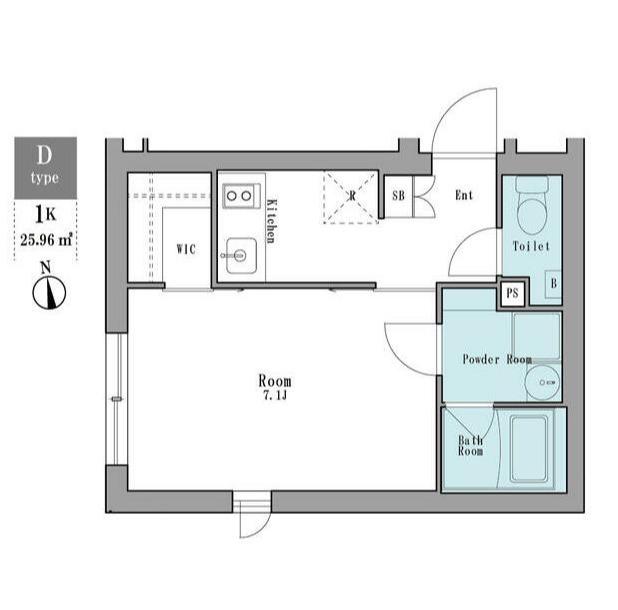 LEGALAND白金高輪(1K/3階)の間取り写真