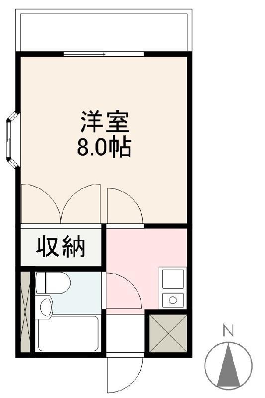 アクティブ福岡町(1K/2階)の間取り写真