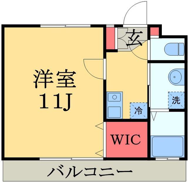 リヴェール南ユーカリが丘(1K/2階)の間取り写真
