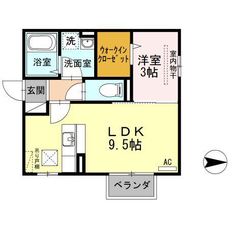 フォルビート(1LDK/1階)の間取り写真