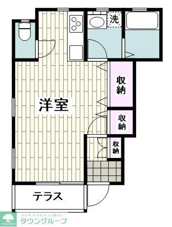 FLAT-T01(ワンルーム/1階)の間取り写真