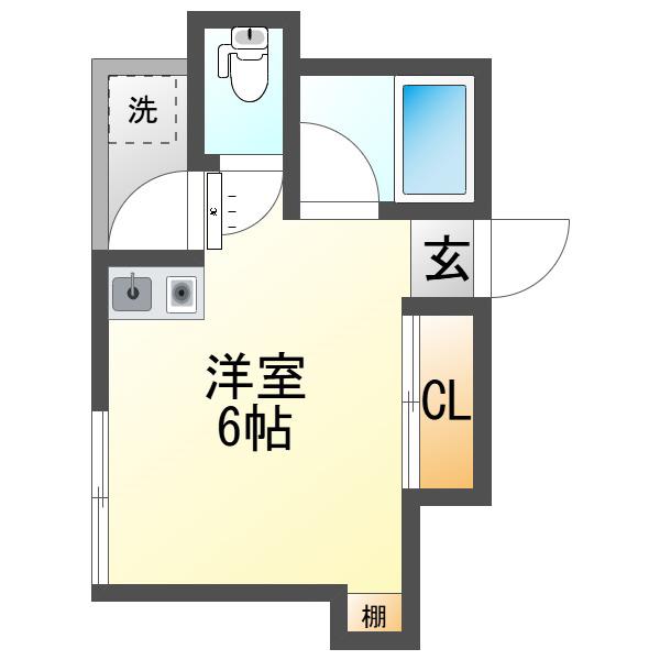 ケイエヌビル(1K/5階)の間取り写真