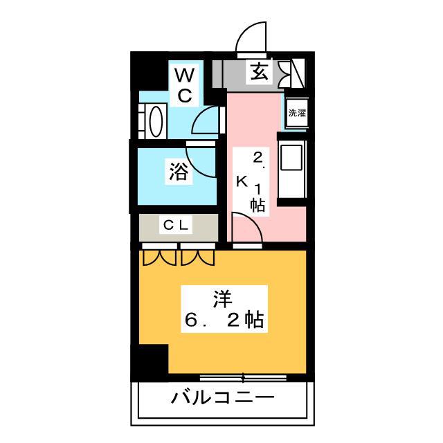CITY LUX TOBE(1K/2階)の間取り写真