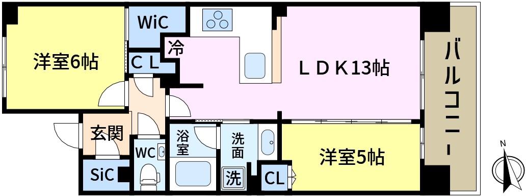 THE ASAKUSA RESIDENCE(2LDK/12階)の間取り写真