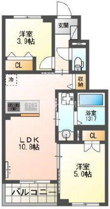 フォレスタ(2LDK/1階)の間取り写真