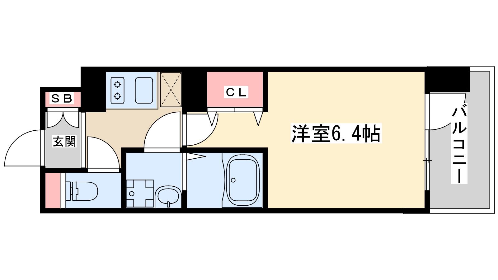アーバンパーク御幣島(1K/8階)の間取り写真