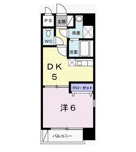 プレジデンシャル白山(1DK/1階)の間取り写真