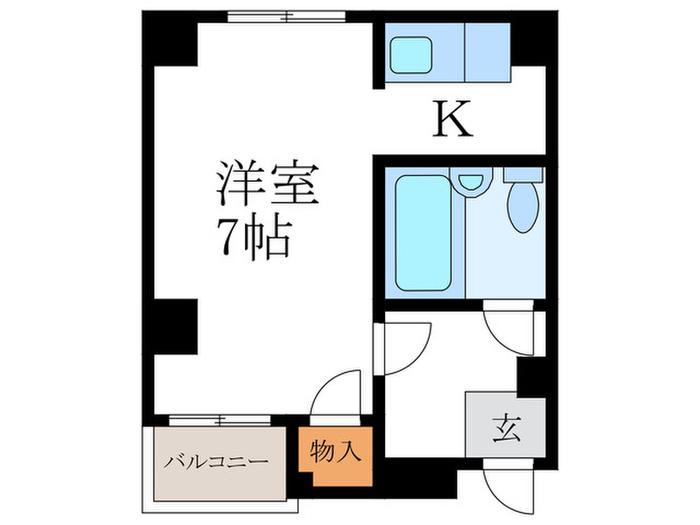 ロイヤルハイツ(1K/4階)の間取り写真